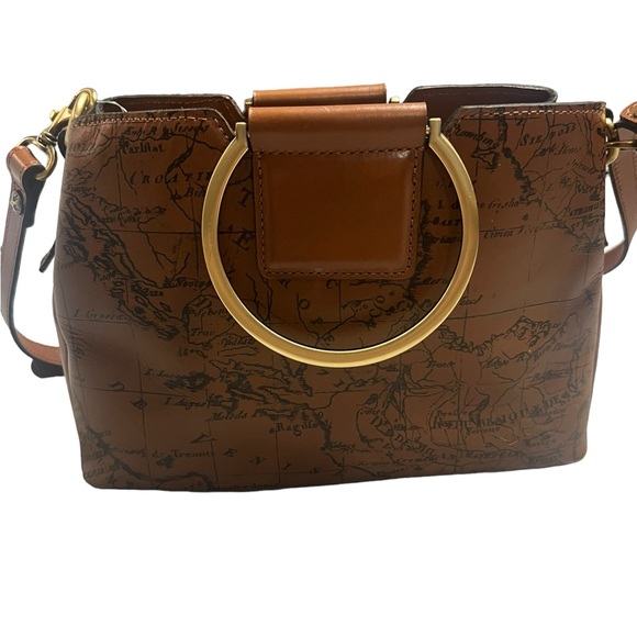✅NWT! PATRICIA NASH Empoli Leather Satchel Signature Map Riot Rust Crossbody